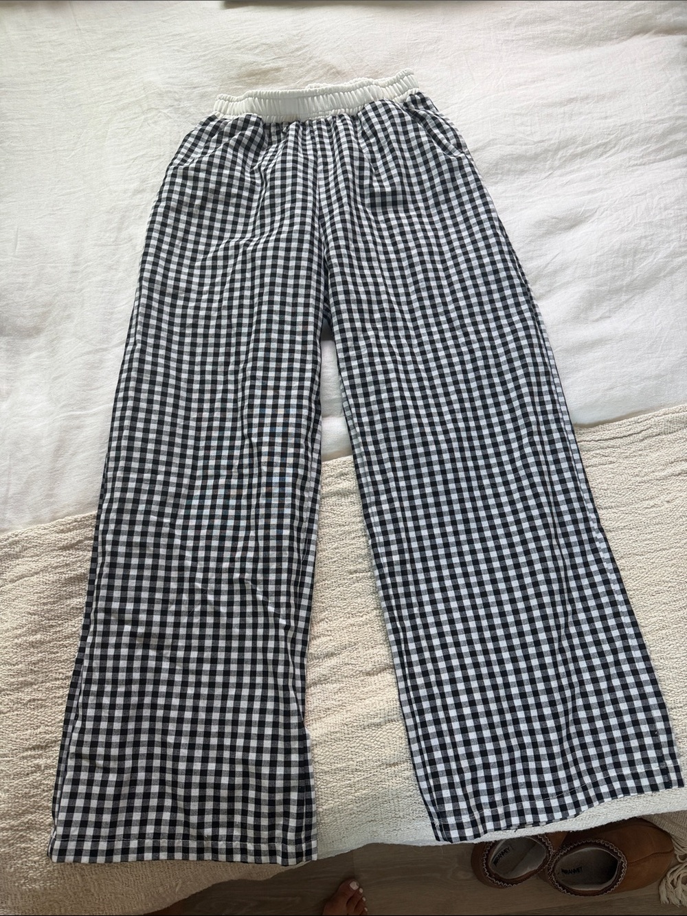 Checkered Wide Leg Pants